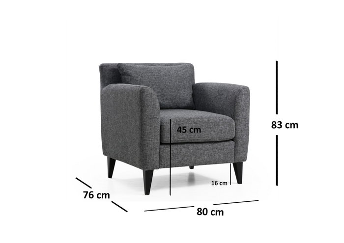 Atelier Del Sofa Nordic Armchair Gris Oscuro Atelier Del Sofa Nordic Armchair Gris Oscuro